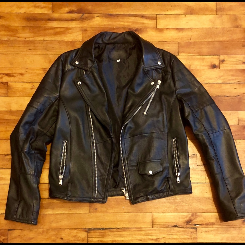 Men’s leather biker jacket